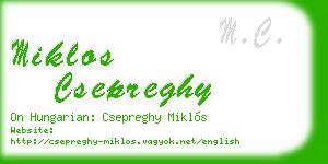 miklos csepreghy business card